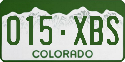 CO license plate 015XBS