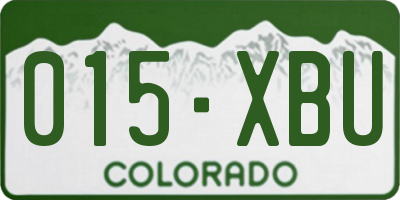 CO license plate 015XBU