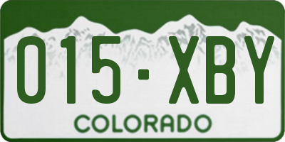 CO license plate 015XBY