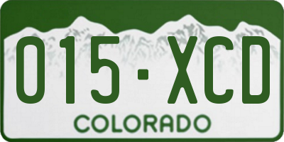 CO license plate 015XCD
