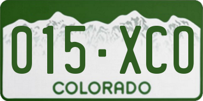 CO license plate 015XCO