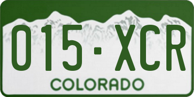 CO license plate 015XCR