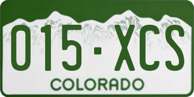 CO license plate 015XCS