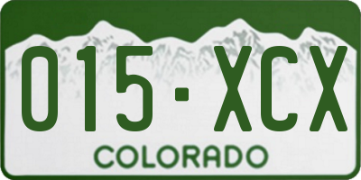 CO license plate 015XCX