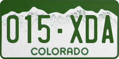CO license plate 015XDA