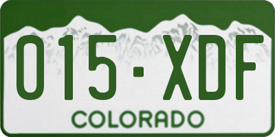 CO license plate 015XDF
