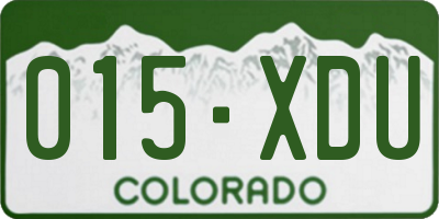 CO license plate 015XDU