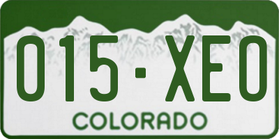CO license plate 015XEO