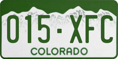 CO license plate 015XFC
