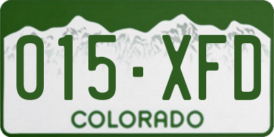 CO license plate 015XFD