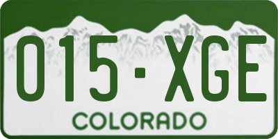 CO license plate 015XGE