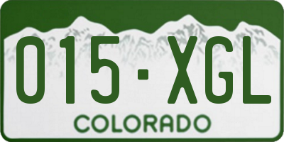 CO license plate 015XGL