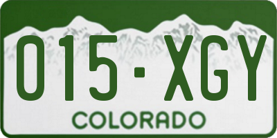 CO license plate 015XGY