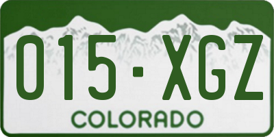 CO license plate 015XGZ