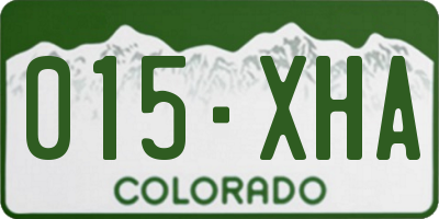 CO license plate 015XHA