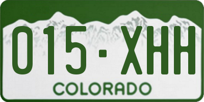 CO license plate 015XHH