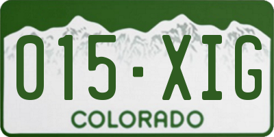 CO license plate 015XIG