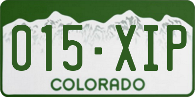 CO license plate 015XIP