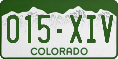 CO license plate 015XIV