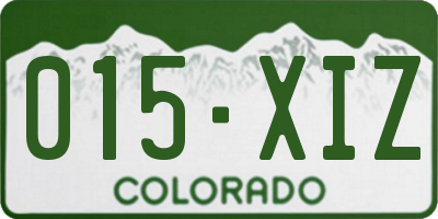 CO license plate 015XIZ