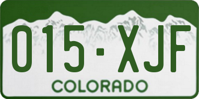 CO license plate 015XJF