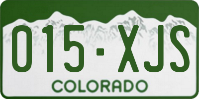 CO license plate 015XJS