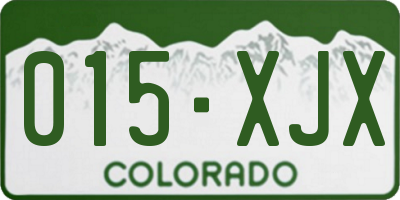 CO license plate 015XJX