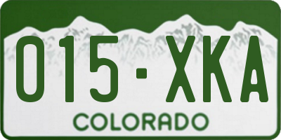 CO license plate 015XKA
