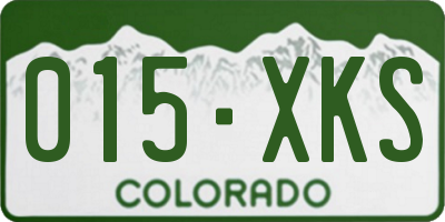 CO license plate 015XKS