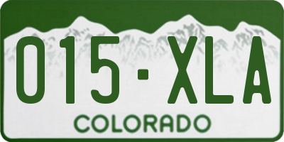 CO license plate 015XLA