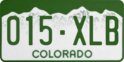 CO license plate 015XLB