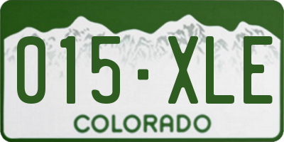 CO license plate 015XLE