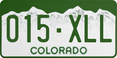 CO license plate 015XLL
