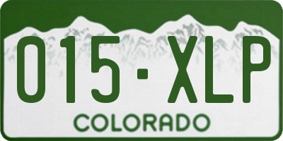 CO license plate 015XLP