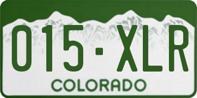 CO license plate 015XLR