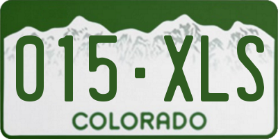 CO license plate 015XLS