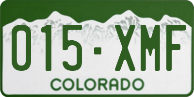 CO license plate 015XMF