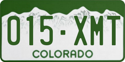 CO license plate 015XMT