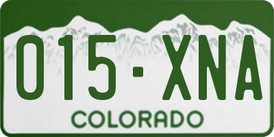 CO license plate 015XNA