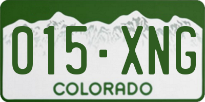 CO license plate 015XNG