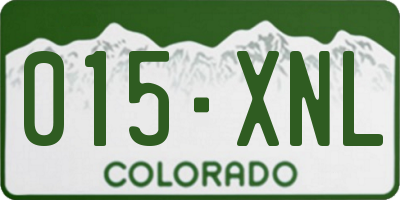 CO license plate 015XNL