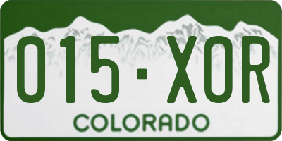 CO license plate 015XOR