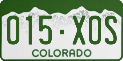 CO license plate 015XOS