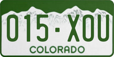 CO license plate 015XOU