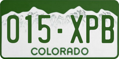 CO license plate 015XPB
