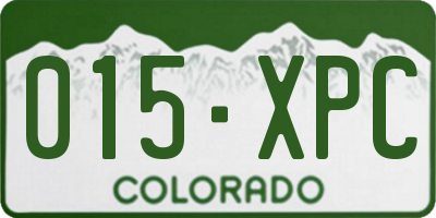 CO license plate 015XPC
