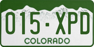 CO license plate 015XPD