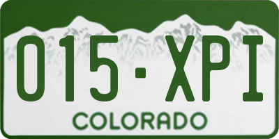 CO license plate 015XPI