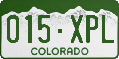 CO license plate 015XPL