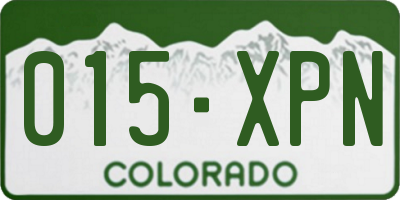 CO license plate 015XPN